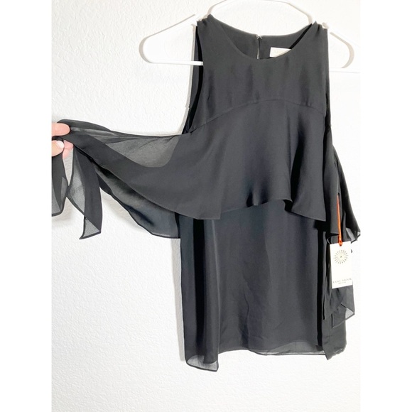 🔥SALE🔥 Ramy Brook black silk Penelope sleeveless top with OTS ties NWT Sm - Picture 6 of 10